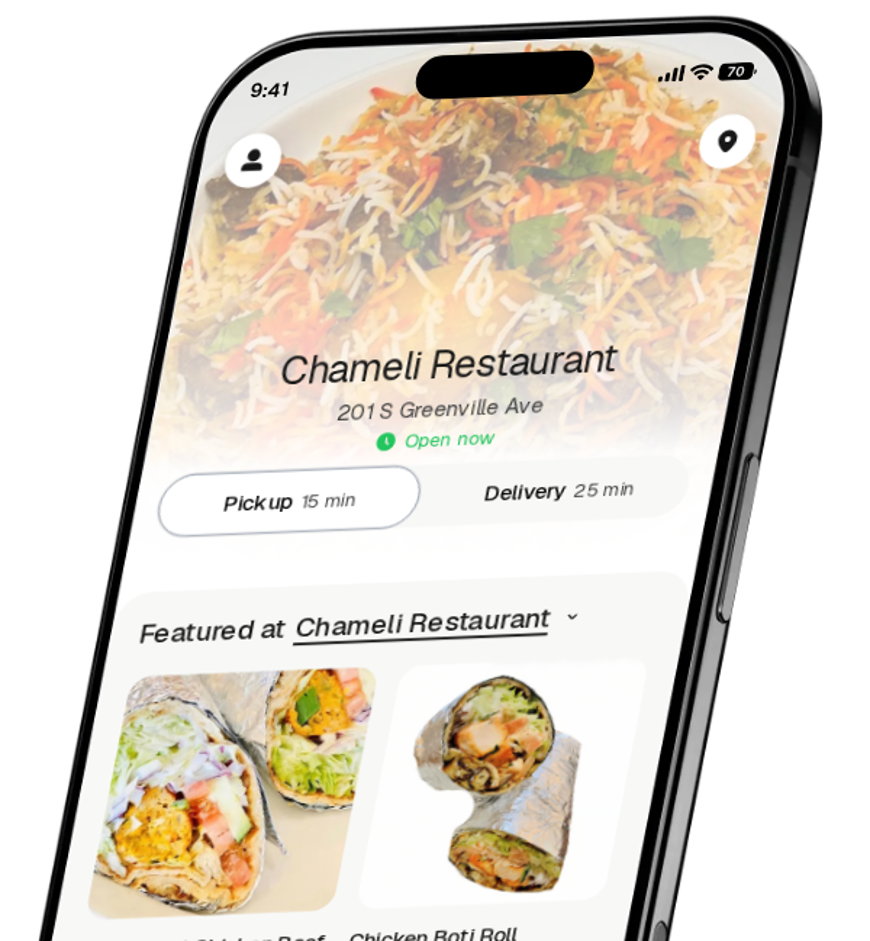Chameli Restaurant app preview